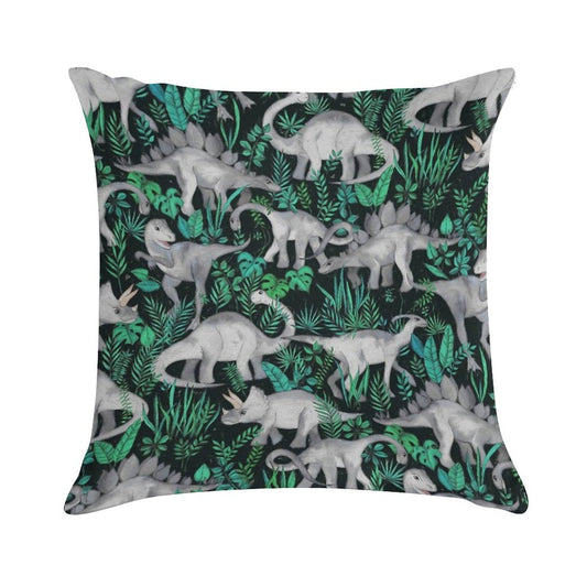 Dinosaur Jungle Soft Decorative Cover Throw Pillow