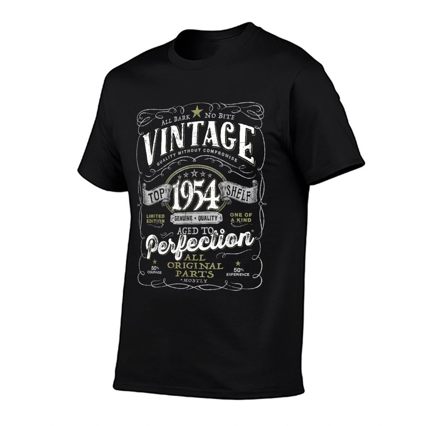 70th Birthday Top for Men, Vintage 1954 Aged to Perfection  Summer-ready Fabric T-Shirt