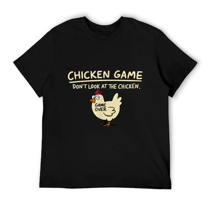 Chicken Game Don't Look At The Chicken Funny Chicken Rolled Sleeves T-Shirt