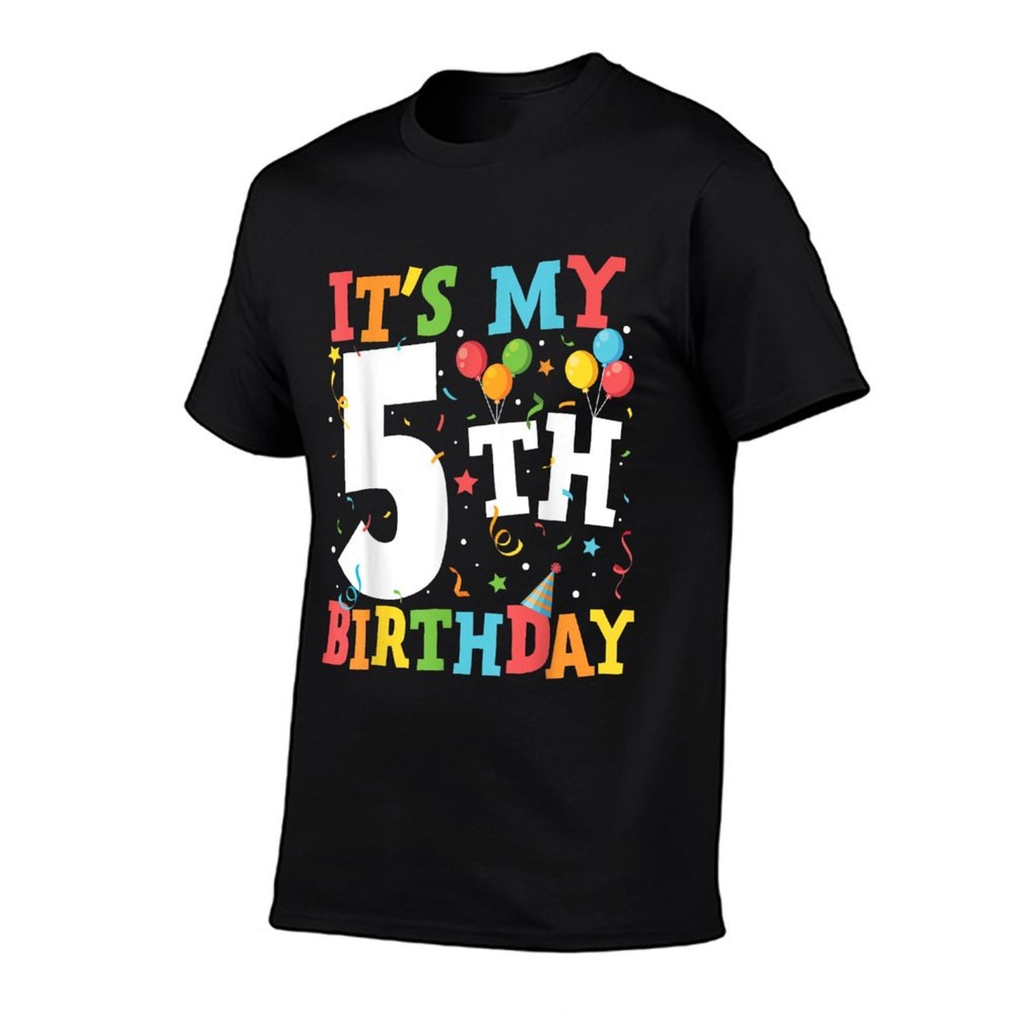 Kids It's My 5th Birthday 5 Five Year Old Birthday Party  Slim-fit Cut T-Shirt