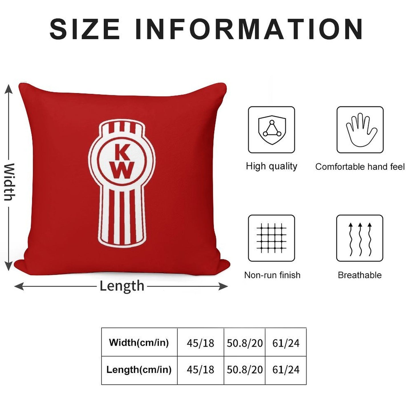 Kenworth Truck Logo Soft Luxury Feel Throw Pillow