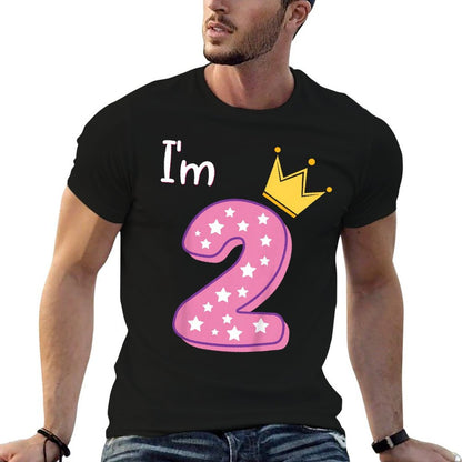 Kids Two Year Old Birthday Girl Kid 2yr 2nd 2 Year Old Birthday  Rolled Sleeves T-Shirt