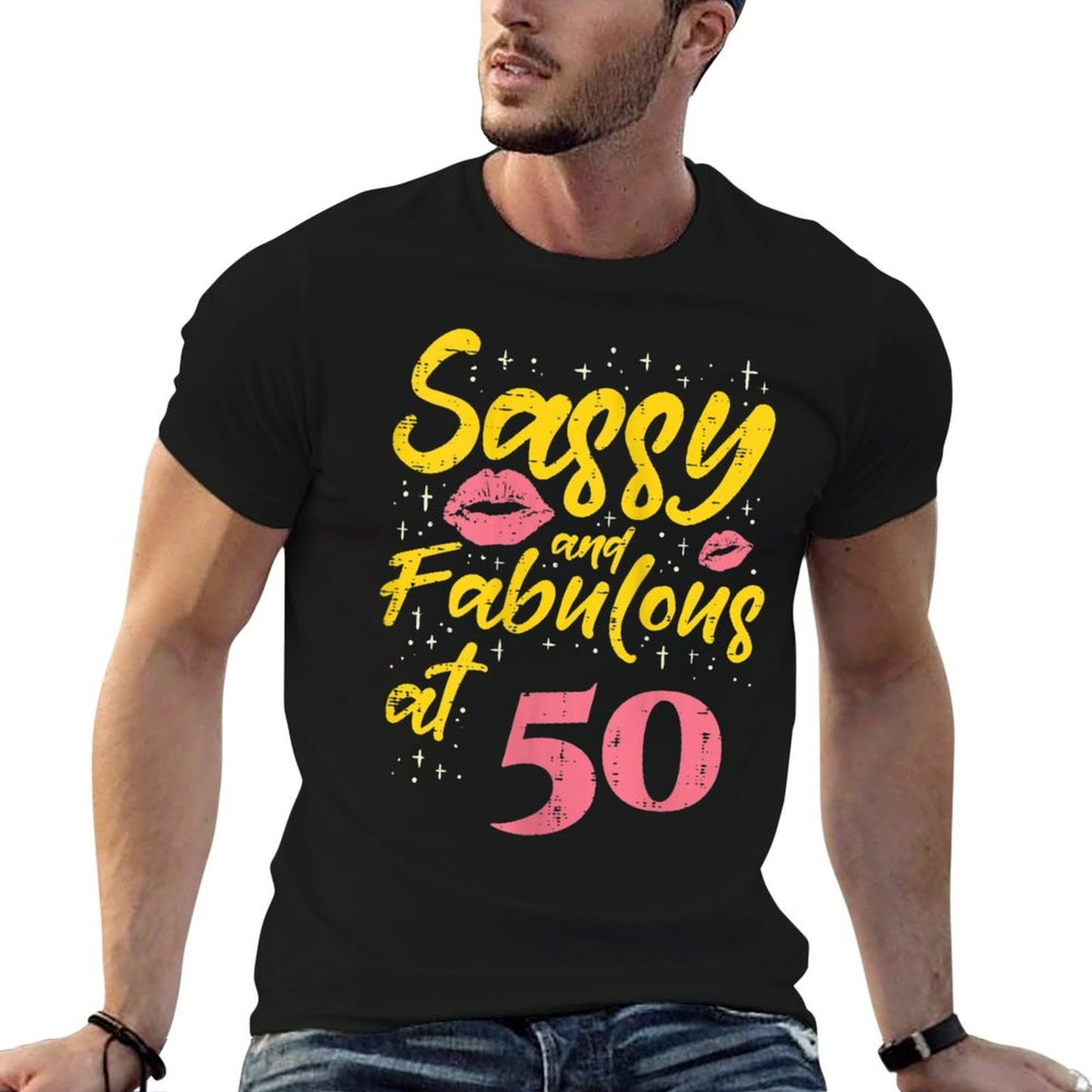 Womens Sassy Fabulous 50 Fifty Years Old 50th Birthday Gift Women  Lightweight T-Shirt
