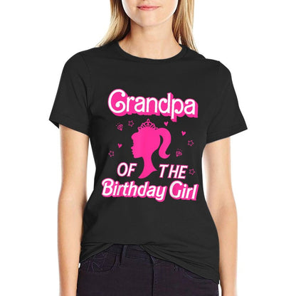Grandpa of The Birthday Girl Fashion Doll Family Matching  Ribbed Collar T-Shirt