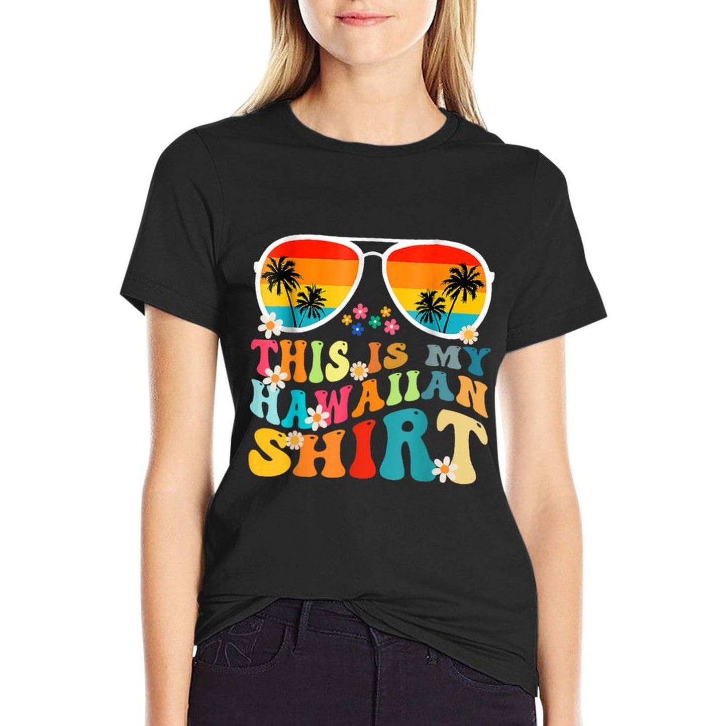 This Is My Hawaiian Tropical Luau Costume Party Hawaii  High-quality Stitching T-Shirt