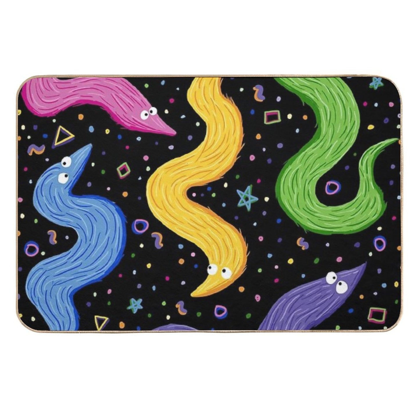 Bowling Worm On A String  Dirt-Trapping Bath Mat