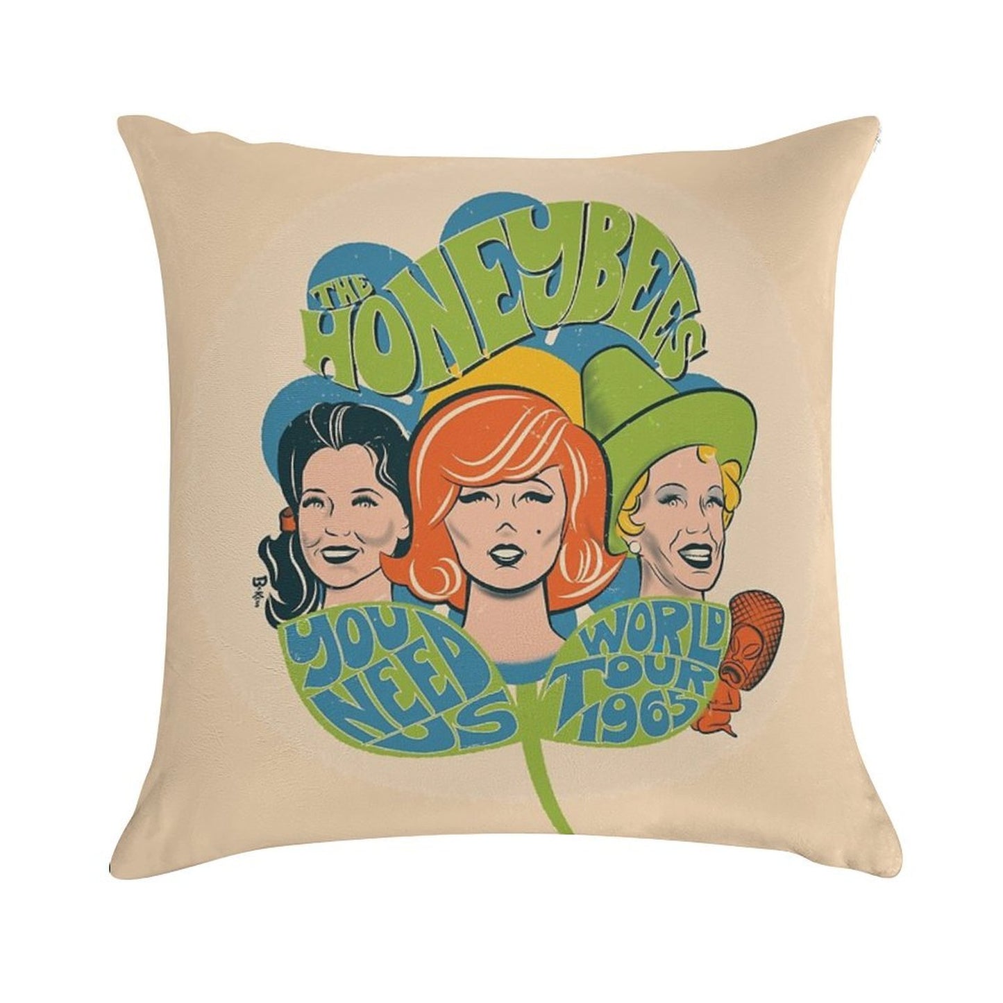 The Honeybees World Tour 1965 - Faded Version Soft Ultra-Soft Texture Throw Pillow