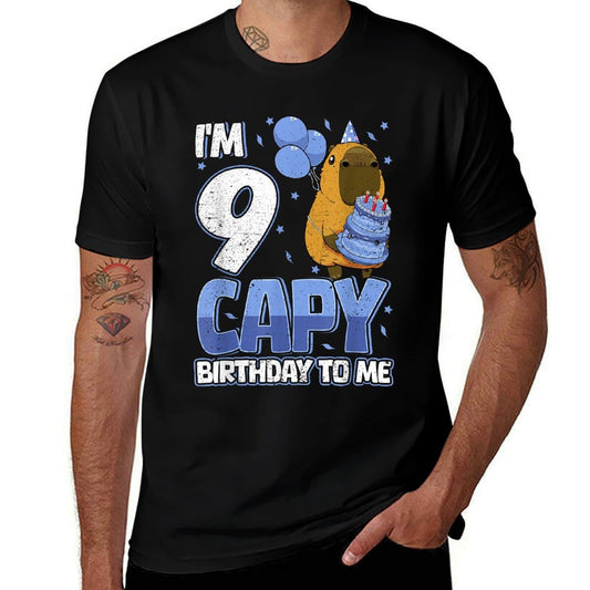 9 Years Capy Birthday to Me Boys 9th Birthday Capybara  Slim-fit Cut T-Shirt