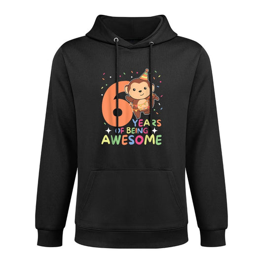 Monkey 6th Birthday For Kids Six Year Old Monkey All-Day Comfort Hoodie
