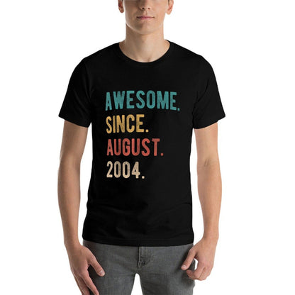 Retro 21 Years Old Awesome Since August 2004 21st Birthday  Polyester Blend T-Shirt