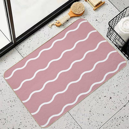 Wavy Lines  Easy Maintenance Bath Mat