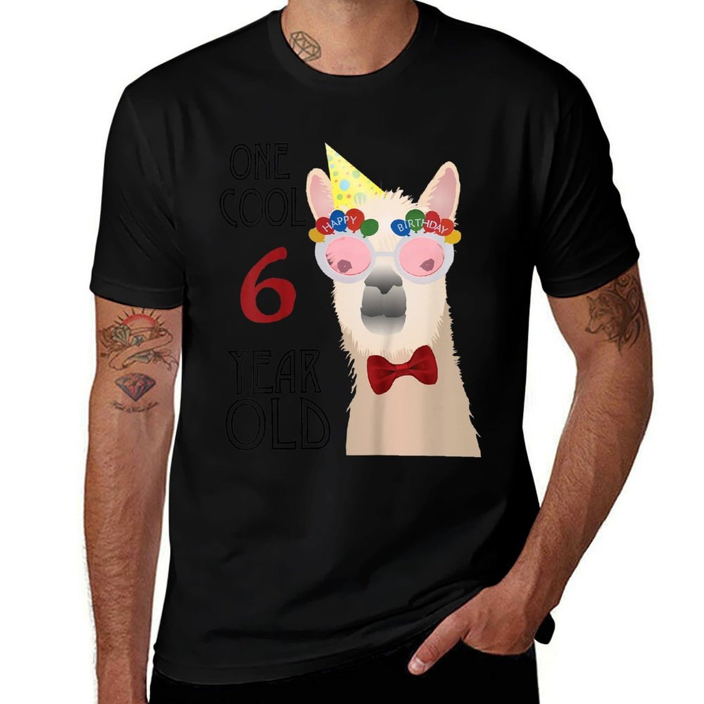 Kids Cool Llama Six Year Old BoysGirls Birthday Gift  High-quality Stitching T-Shirt