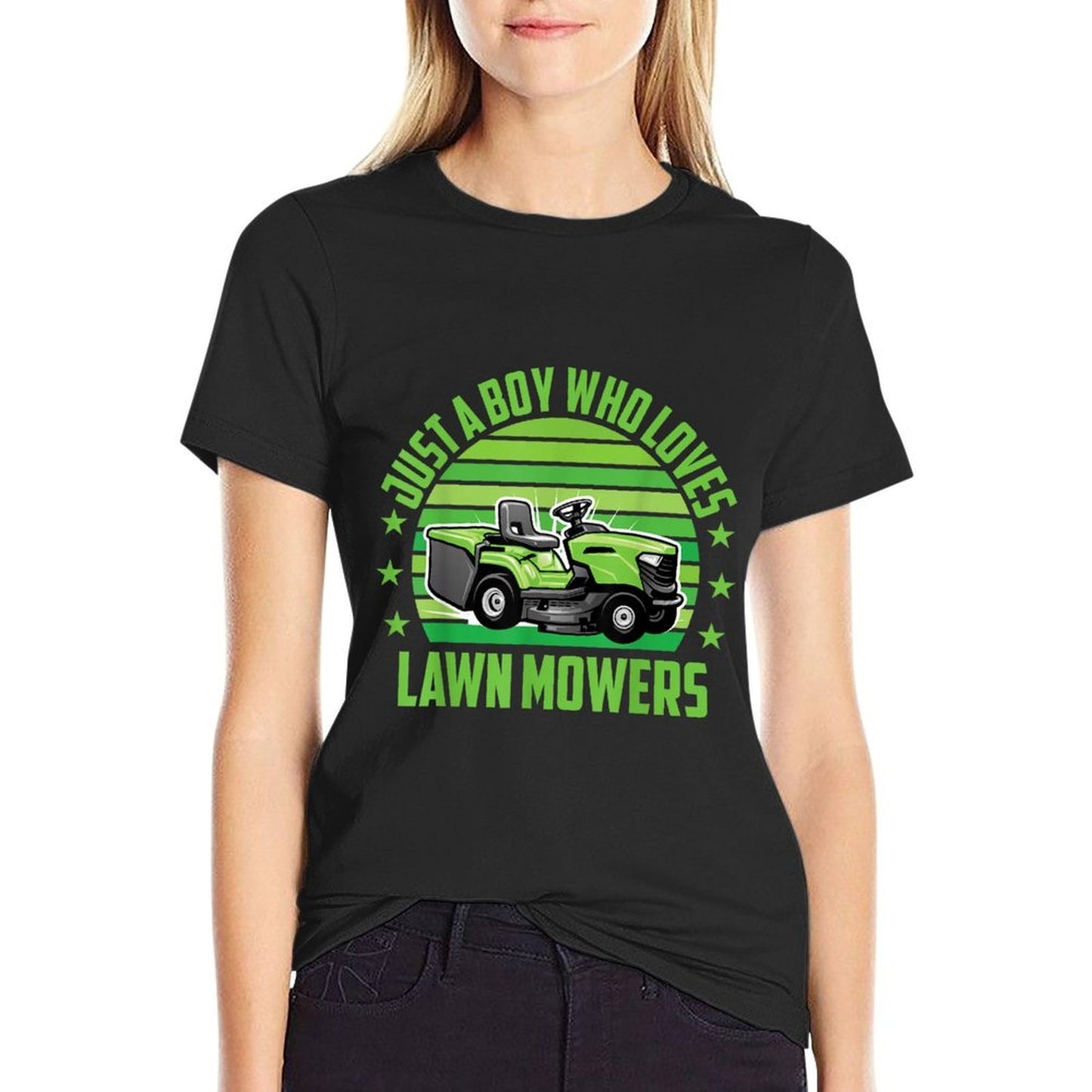 Lawn Mower Just A Boy Who Loves Lawn Mowers Toddler Boys  Durable T-Shirt