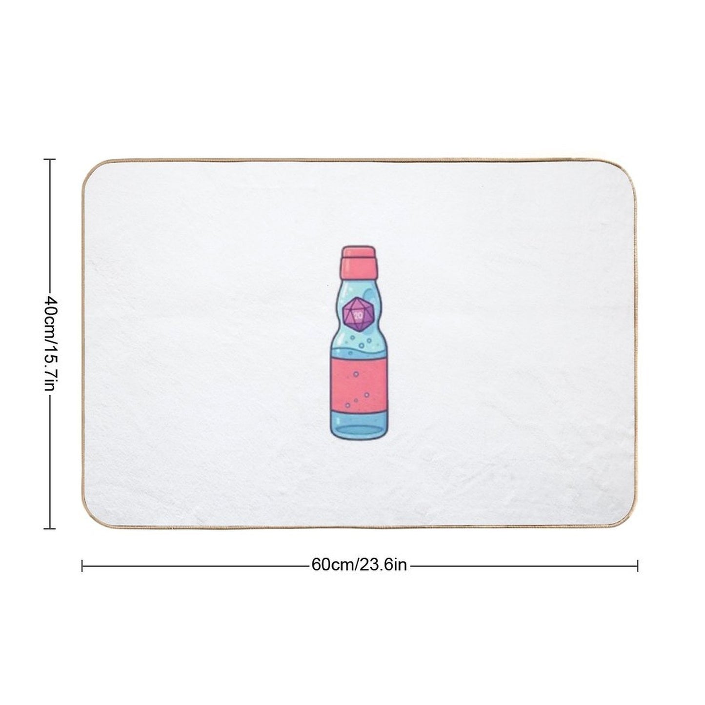 Kawaii D20 Ramune Marble Soda Cute Nerdy TTRPG Drink  Repositionable Bath Mat