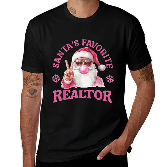 Santas Favorite Realtor Christmas Santa Real Estate Agent  Relaxed-fit T-Shirt