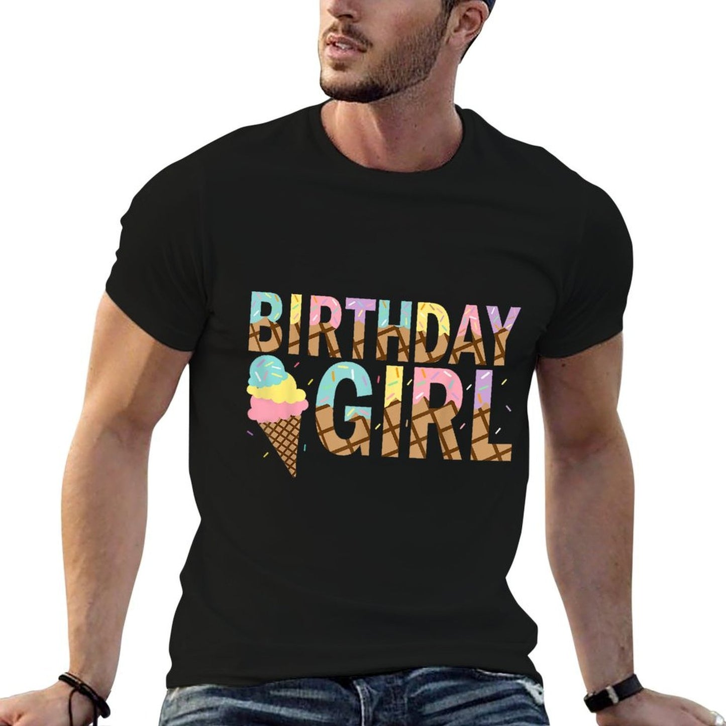 Birthday Girl Ice Cream Birthday Party Family Matching  Durable T-Shirt