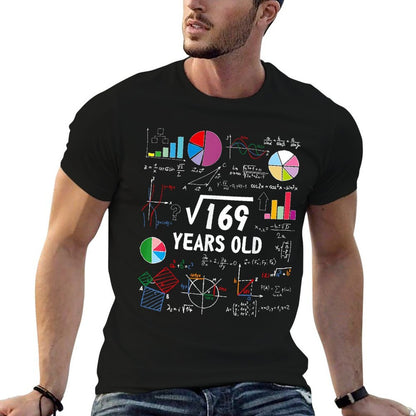 Square Root Of 169 13th Birthday 13 Year Old Math Nerd  Trendy Pattern T-Shirt