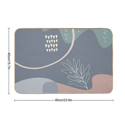 Luonto, Abstract Organic Shapes Art in Earth Tone Color  Absorbent Bath Mat