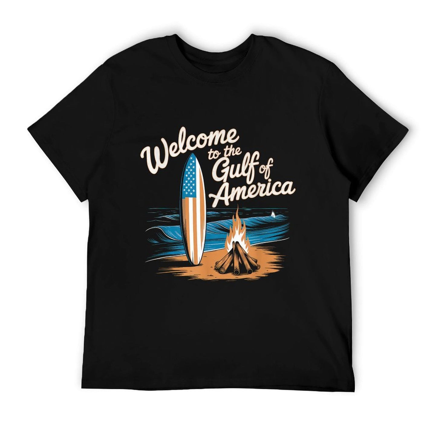 Gulf Of USA America Gift Men Women Flag Beach Lightweight T-Shirt