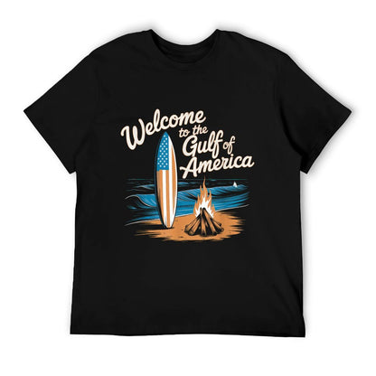 Gulf Of USA America Gift Men Women Flag Beach Lightweight T-Shirt