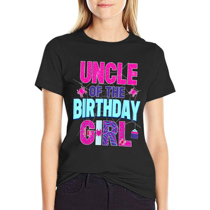Uncle Of The Birthday Girl Matching Spider Family Bday Party  Oversized Silhouette T-Shirt