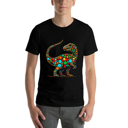 Happy Dot Day Colorful Polka Dot Dinosaur Boys  Slim-fit Cut T-Shirt