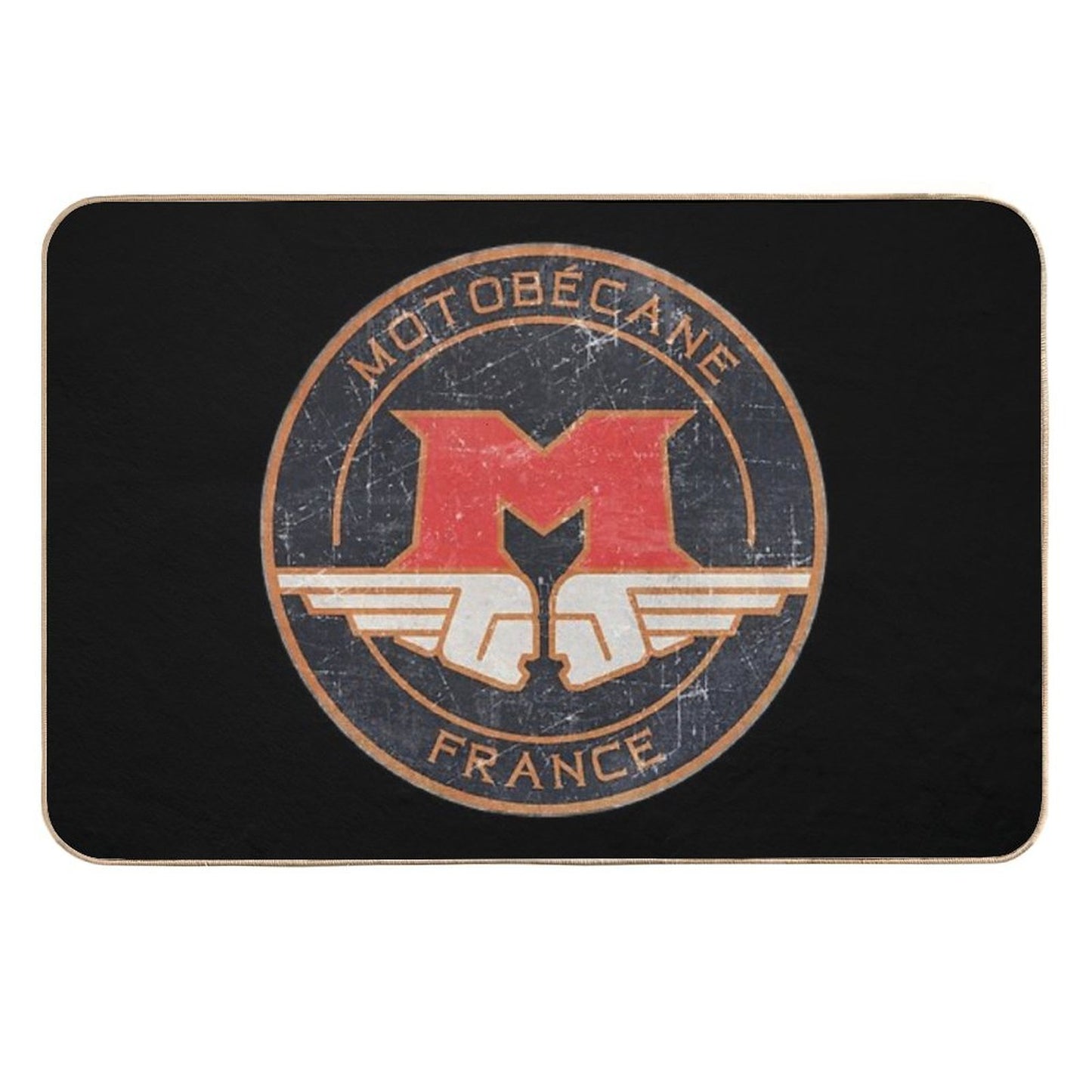 MOTOBÉCANE . Retro Badge  Absorbent Bath Mat