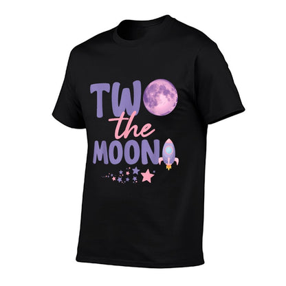 Two The Moon Birthday Outfit Girl 2 Year Old 2nd Birthday  High-quality Stitching T-Shirt