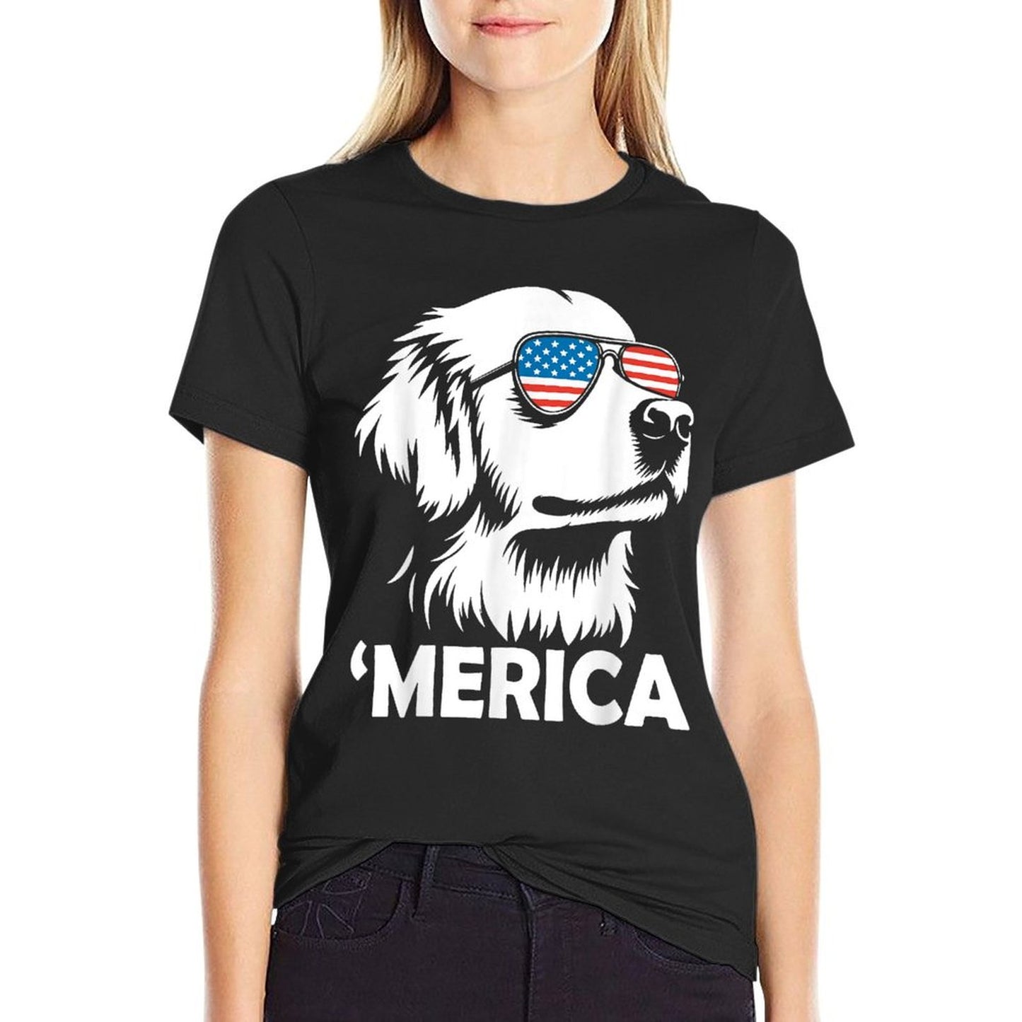 Golden Retriever 4th of July Merica Durable T-Shirt
