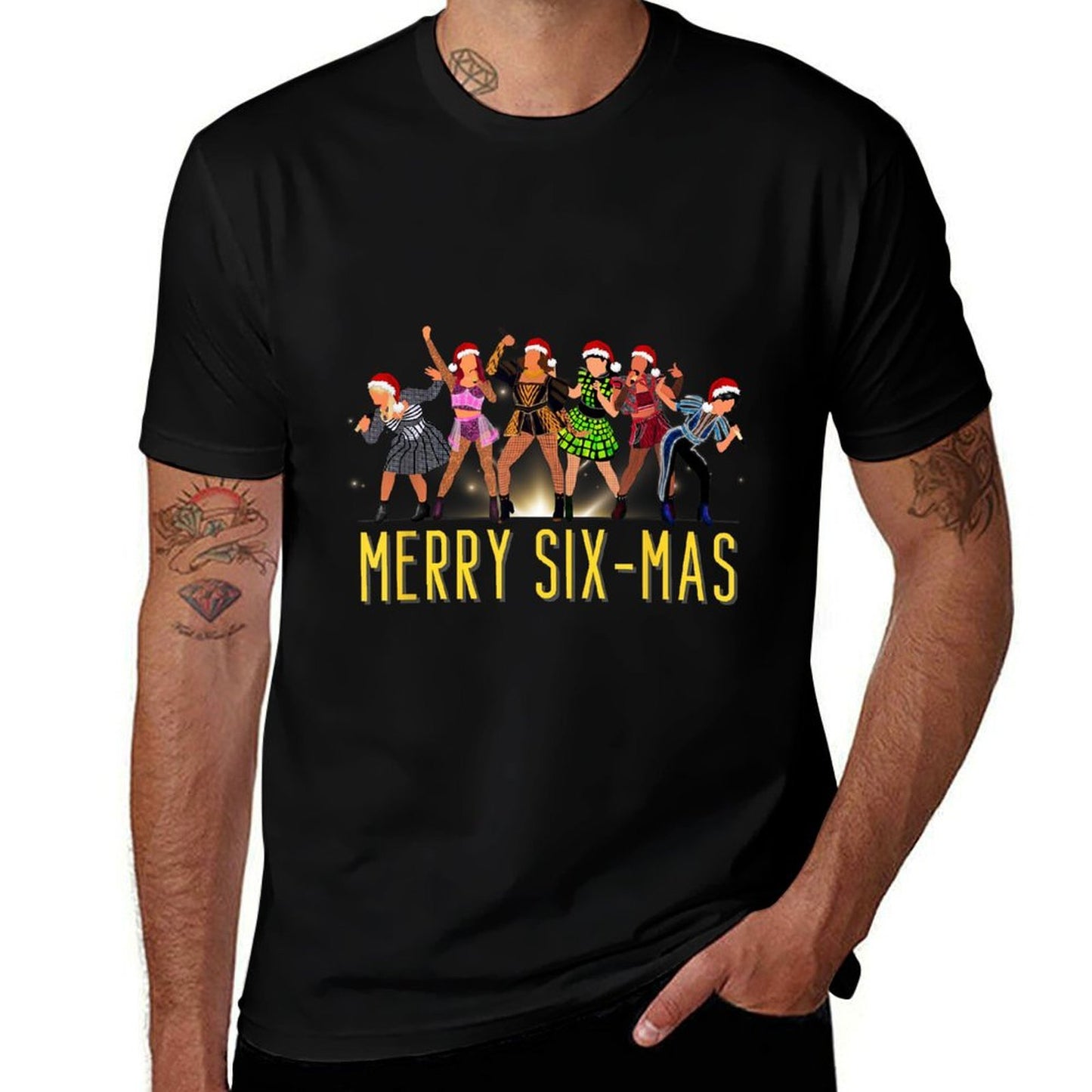 Merry Six-Mas Christmas Six Musical Theatre Theater  Trendy Pattern T-Shirt