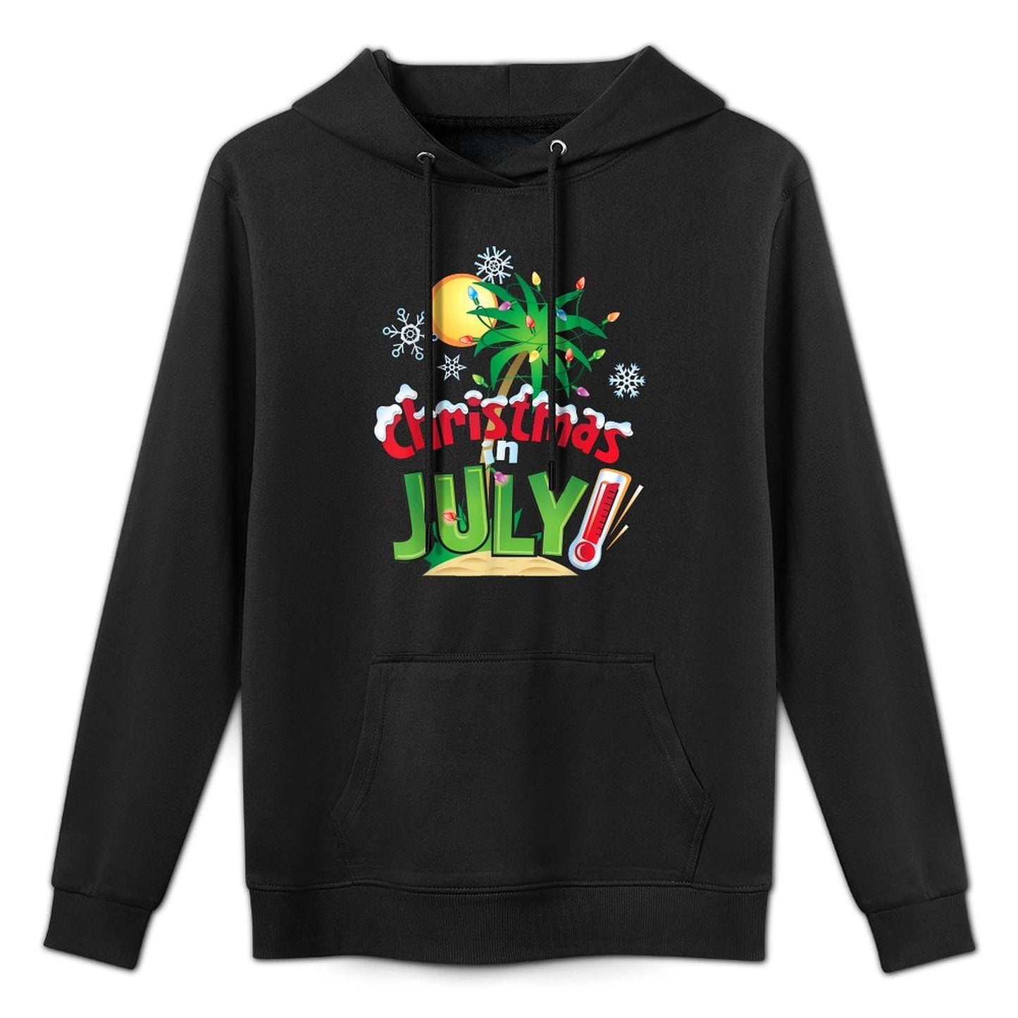 Funny Christmas in July Summer Beach Vacation Xmas Men Women Kids Shape Retention Hoodie