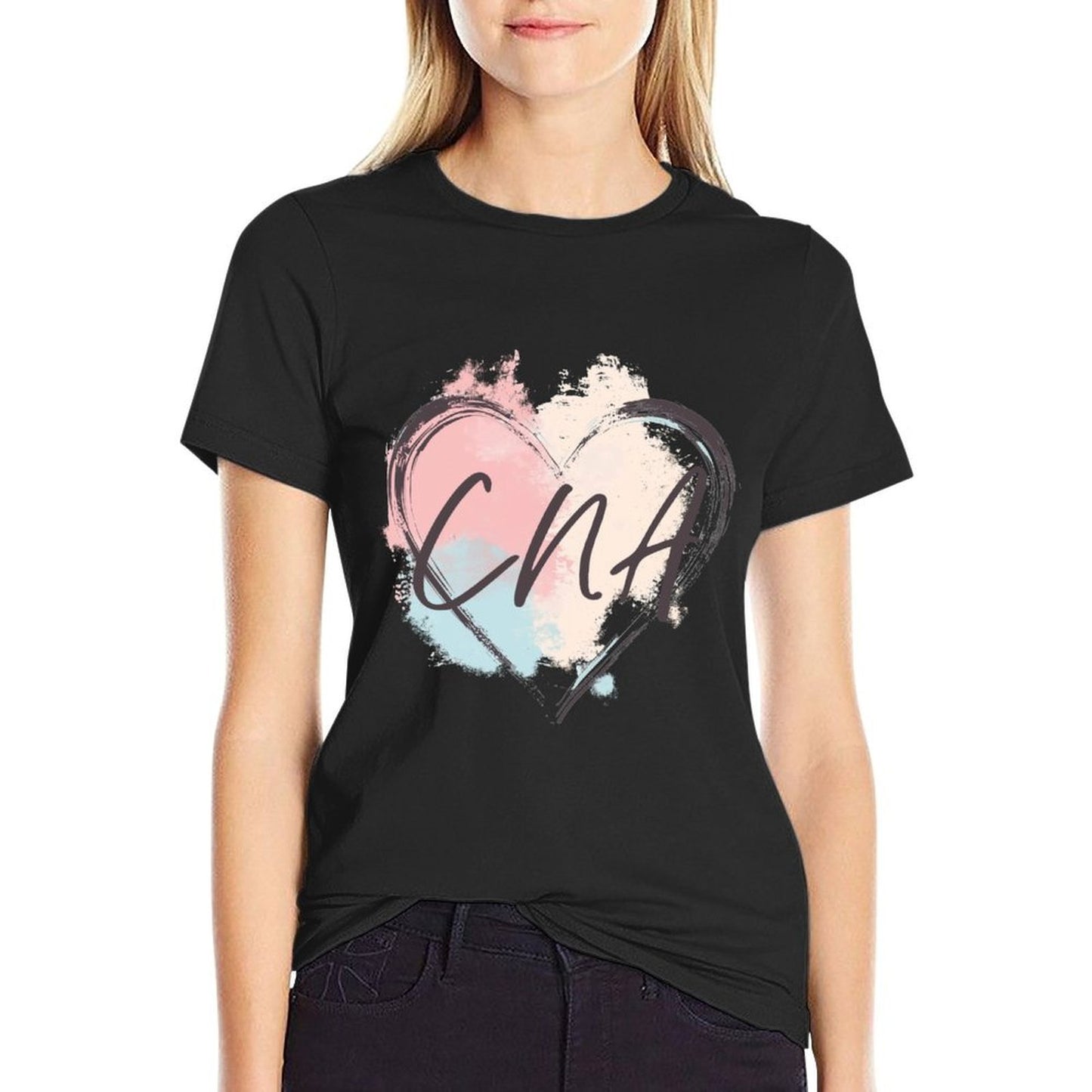 CNA Certified Nursing Assistant - Nurse Heart Pastel Pretty  Odor-resistant T-Shirt