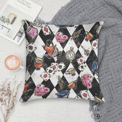 Alice In Wonderland Soft Skin-Friendly Throw Pillow