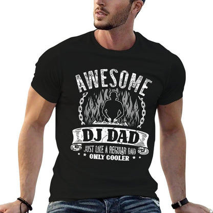 Awesome DJ Dad Just Like A Regular Dad Only Cooler Funny DJ  Rolled Sleeves T-Shirt