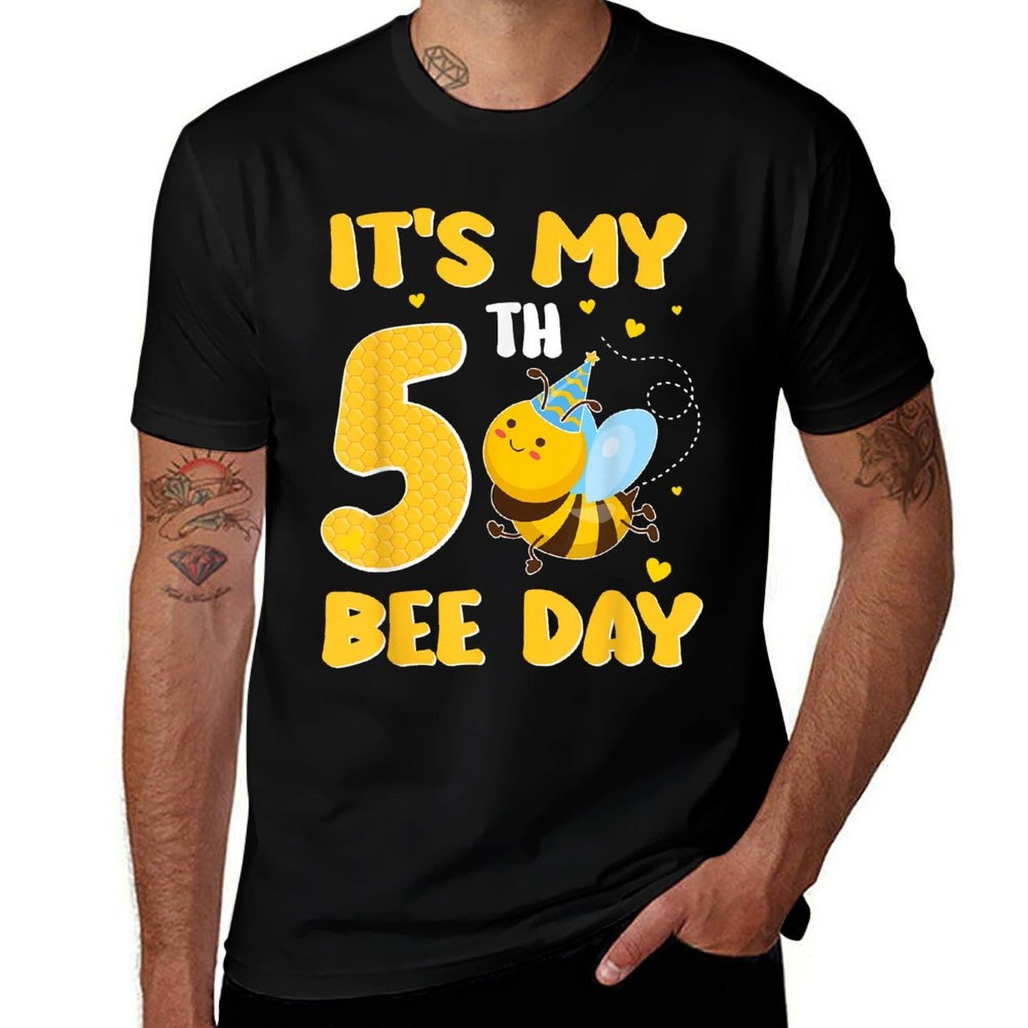 It's My 5 Year Old Birthday Bee Day 5th Party  Stretchy T-Shirt