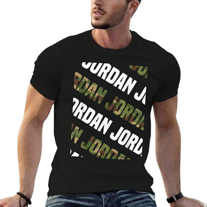Jordan Camo Pattern Green Camouflage  Cotton T-Shirt