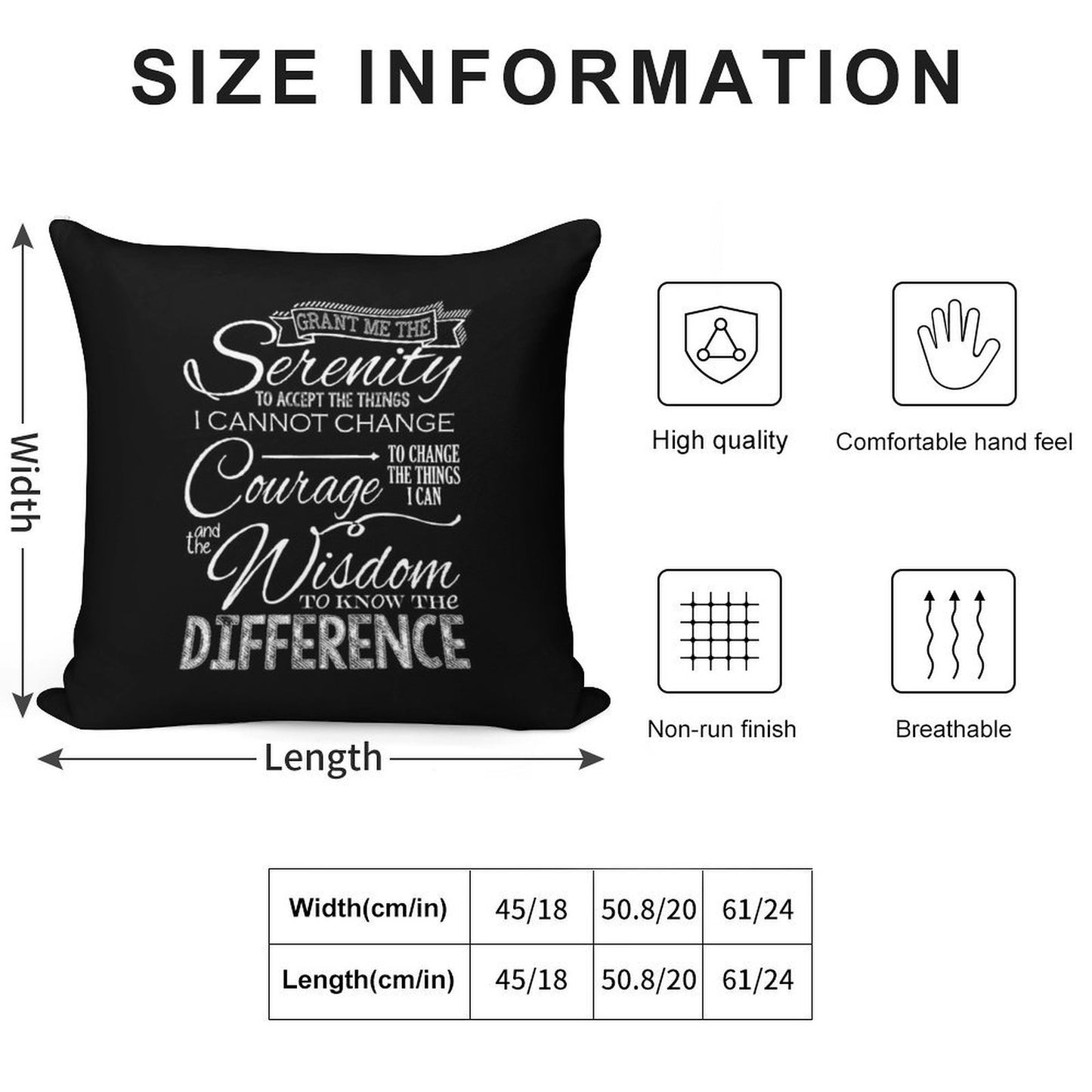 Serenity Prayer - Chalkboard Soft Luxury Feel Throw Pillow