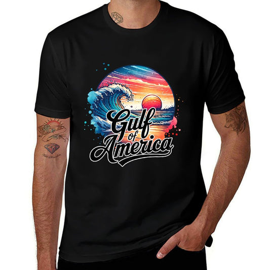 Gulf of US America Retro Vintage Premium Oversized Silhouette T-Shirt