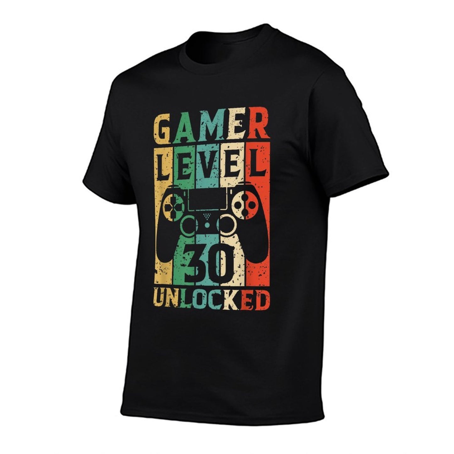 Gamer Level 30 Unlocked Video Gamer Vintage 30th Birthday  Rolled Sleeves T-Shirt