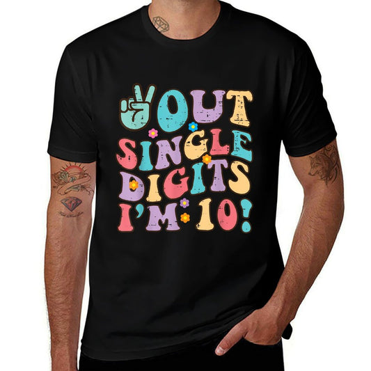 10th Birthday Peace Out Im 10 Years Old Groovy Girls Boys  Moisture-wicking T-Shirt