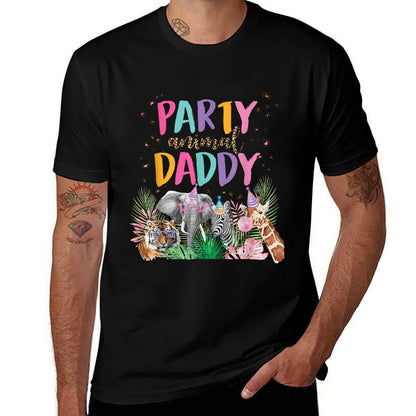 Daddy Of The Birthday Boy Girl Zoo Theme Animal Party  Durable T-Shirt