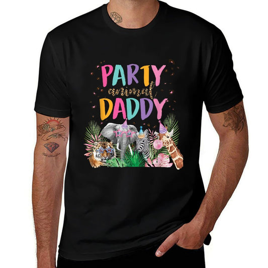 Daddy Of The Birthday Boy Girl Zoo Theme Animal Party  Durable T-Shirt
