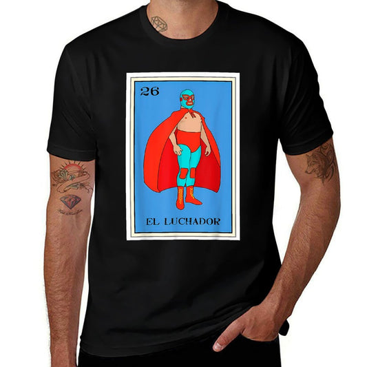 El Enmascarado Funny Card Mexican Lottery Card  Ribbed Collar T-Shirt