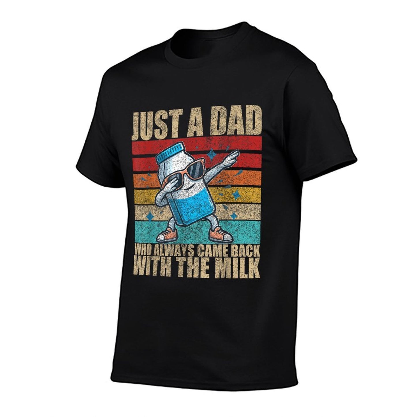 Just A Dad Who Always Came Back With The Milk Father's Day  Heathered Texture T-Shirt