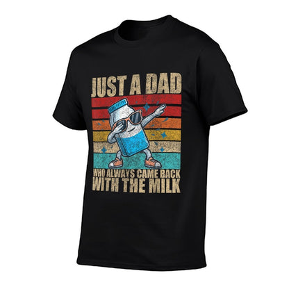 Just A Dad Who Always Came Back With The Milk Father's Day  Heathered Texture T-Shirt