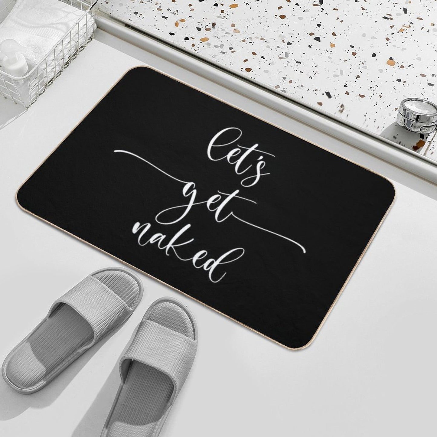 Let's Get Naked. Sexy Print  Non-Slip Bath Mat