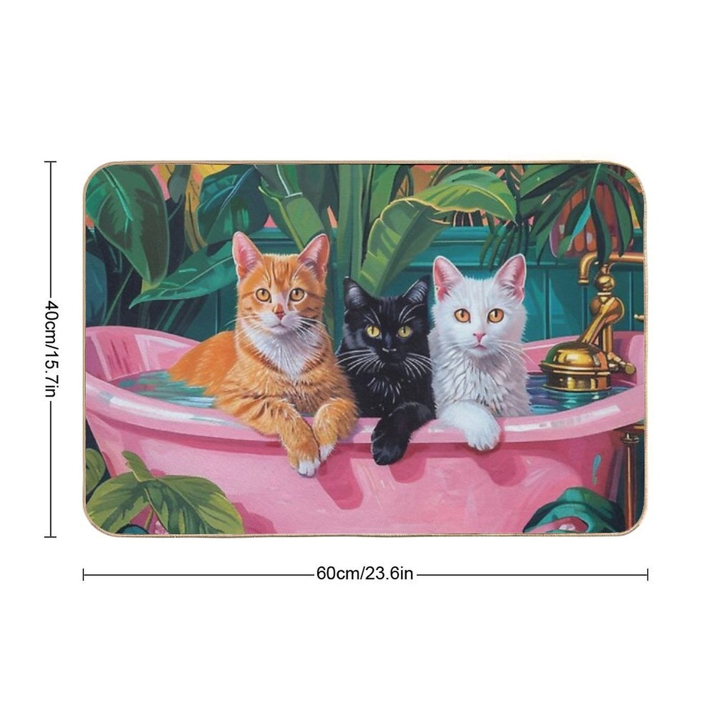 Painting of Cats  Fade-Resistant Bath Mat