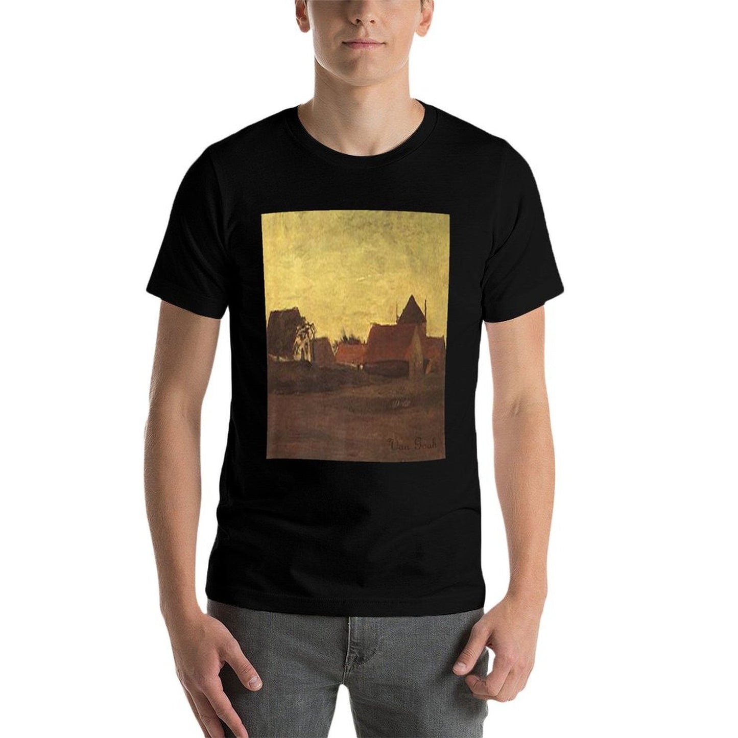Van Gogh Farmhouses in Loosduinen Near The Hague at Twilight Premium  Easy-care T-Shirt