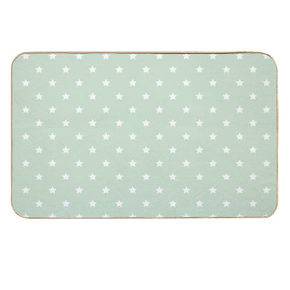 Grandparents Christmas Vintage Pattern - Retro Green Star  Versatile Bath Mat