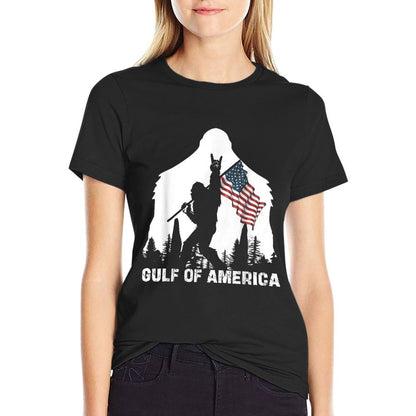 Gulf of USA America 2025 Funny Vintage USA Flag Stretchy T-Shirt